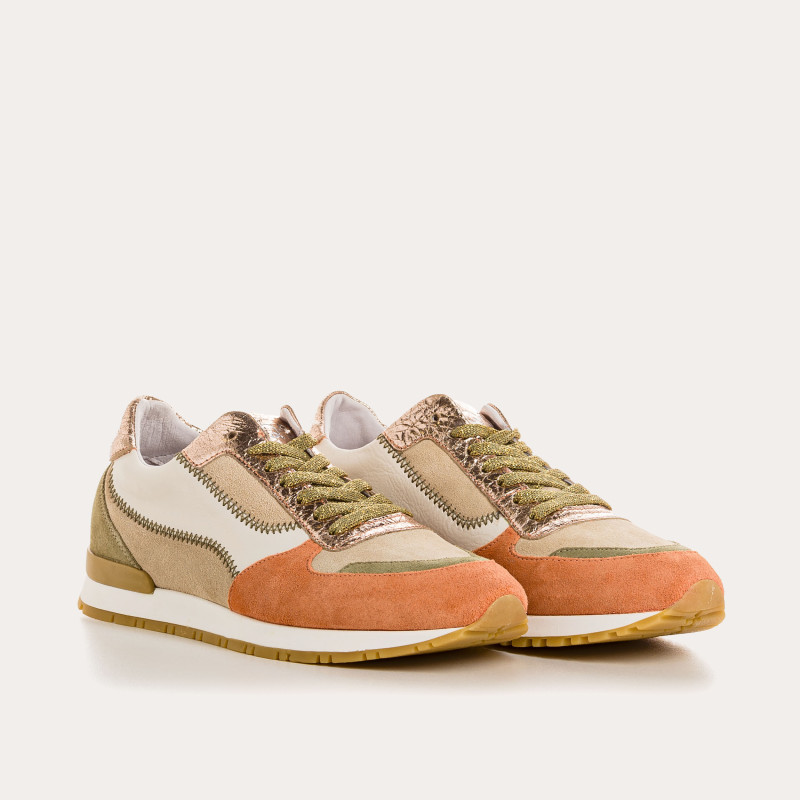 Baskets ELECTRA ZIG ZAG - sneakers femme cuir multicolore | REQINS