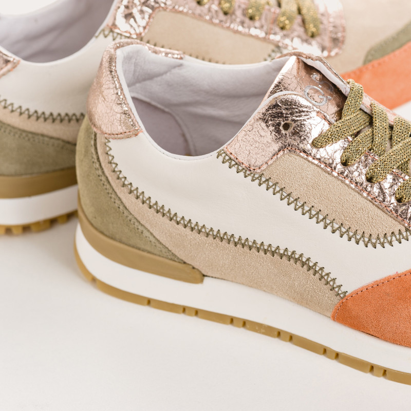 Baskets ELECTRA ZIG ZAG - sneakers femme cuir multicolore | REQINS