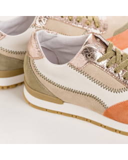 Baskets ELECTRA ZIG ZAG - sneakers femme cuir multicolore | REQINS