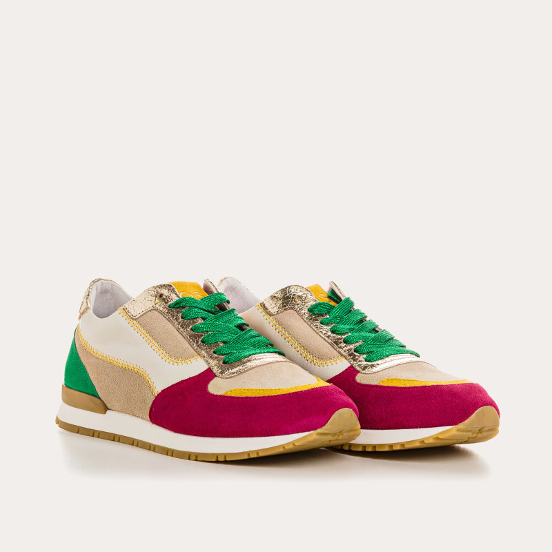 Baskets ELECTRA ZIG ZAG - sneakers femme cuir multicolore | REQINS