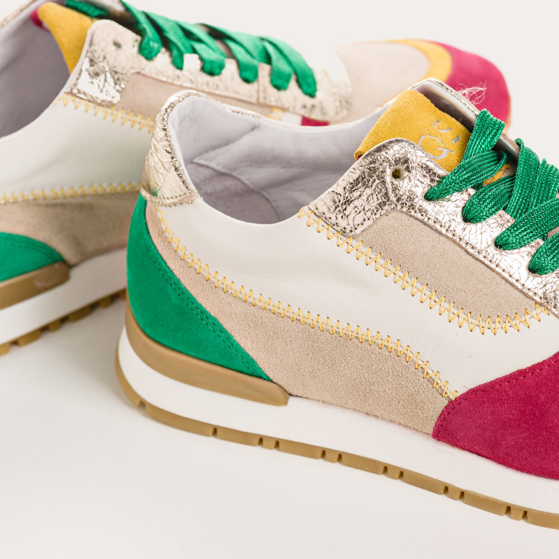 Baskets ELECTRA ZIG ZAG - sneakers femme cuir multicolore | REQINS