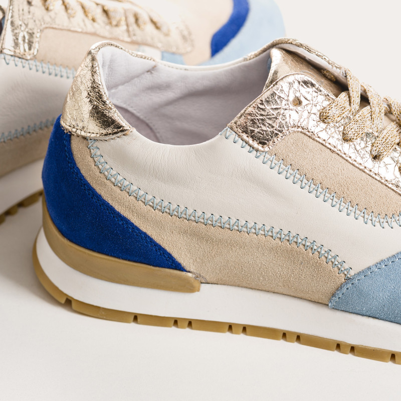 Baskets ELECTRA ZIG ZAG - sneakers femme cuir multicolore | REQINS