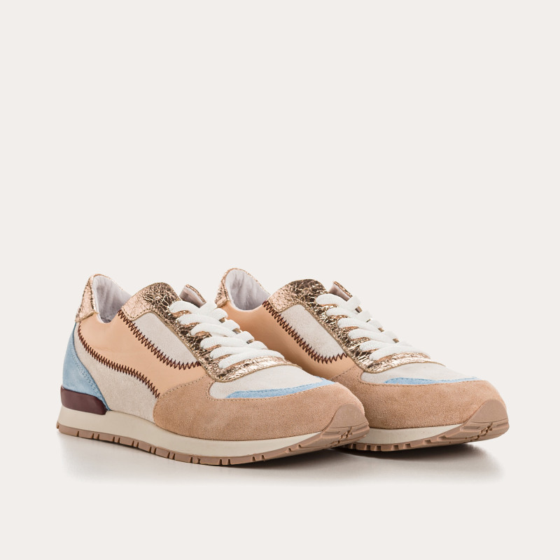 Baskets ELECTRA ZIG ZAG - sneakers femme cuir multicolore | REQINS