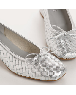 Ballerines à talons KEIRA - chaussures cuir métallisé femme | REQINS