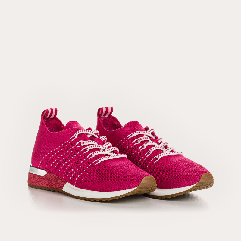 Baskets pour femme à lacets en lycra kaki