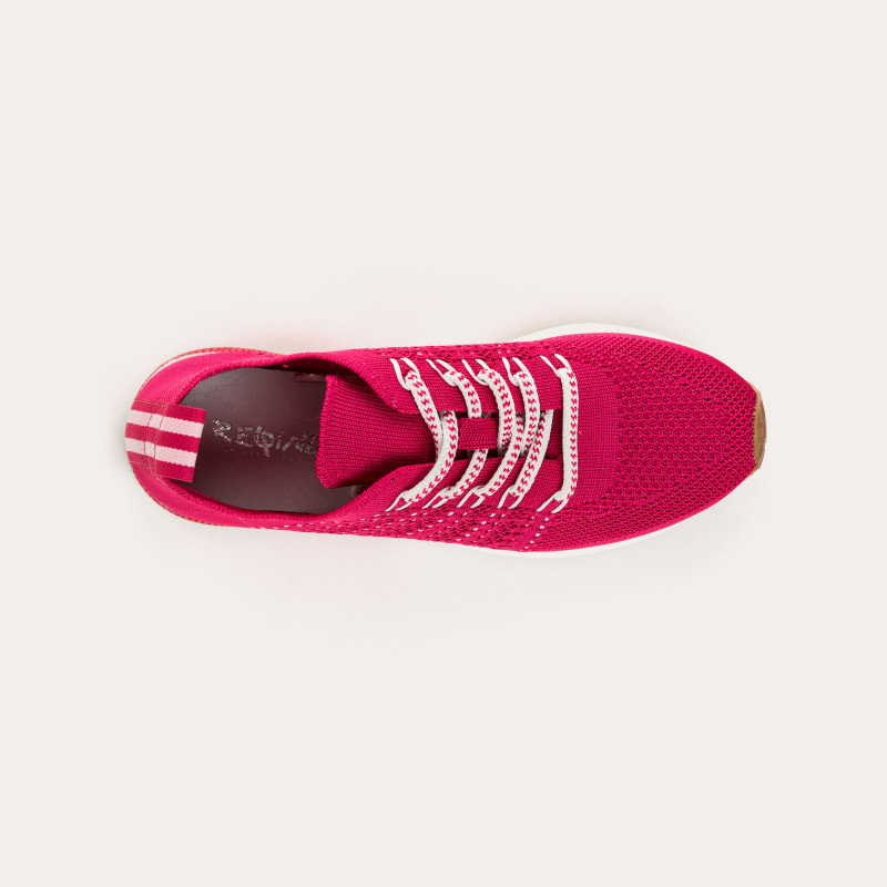 Baskets pour femme à lacets en lycra kaki