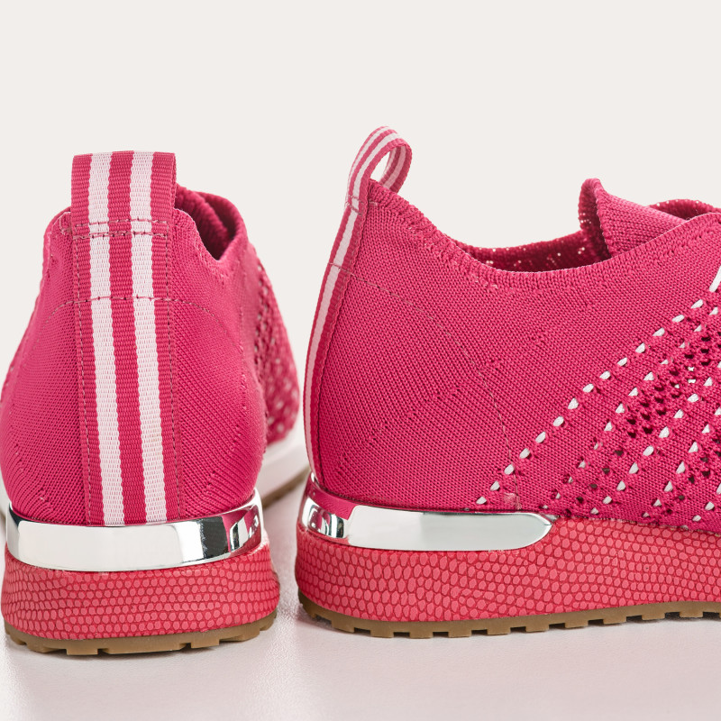 Baskets pour femme à lacets en lycra kaki