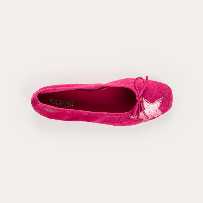 Ballerines en cuir velours avec motif étoile