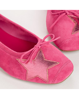 Ballerines en cuir velours avec motif étoile