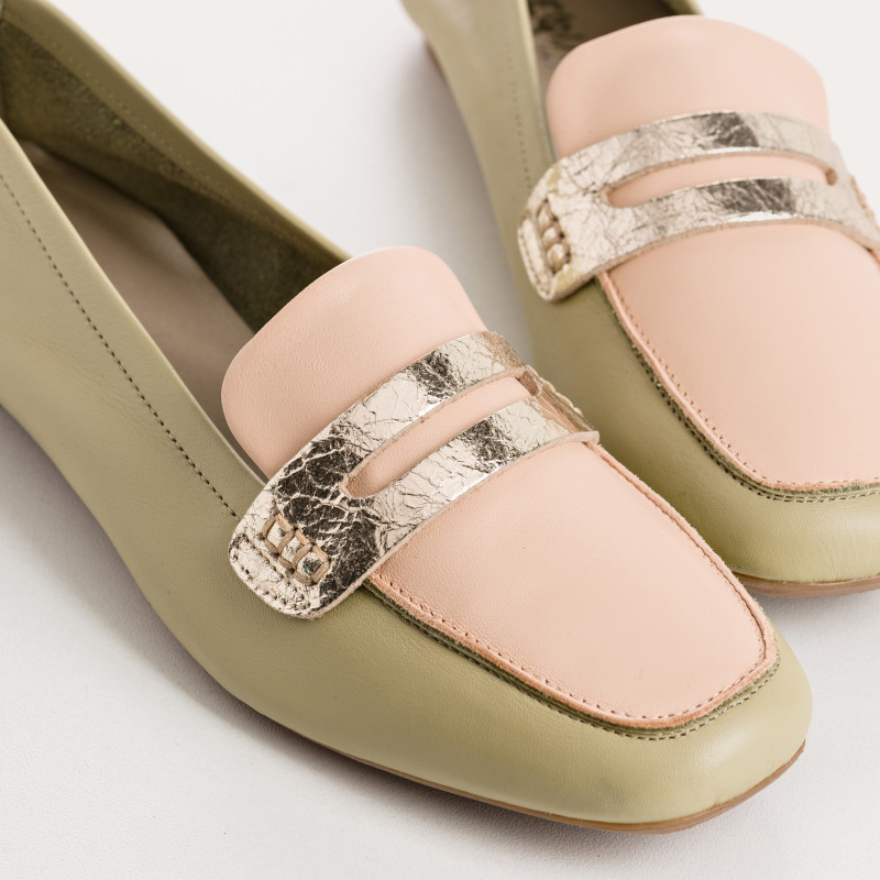 Mocassins collège à bout carré en cuir