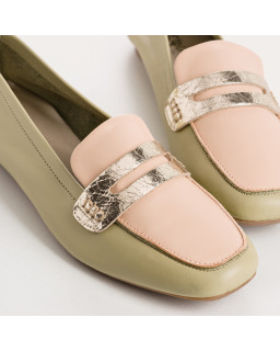 Mocassins collège à bout carré en cuir