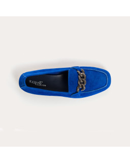 Mocassins bijoux en cuir velours avec strass