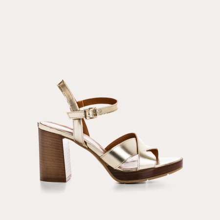 Sandales LISBOA - chaussures cuir doré femme | REQINS