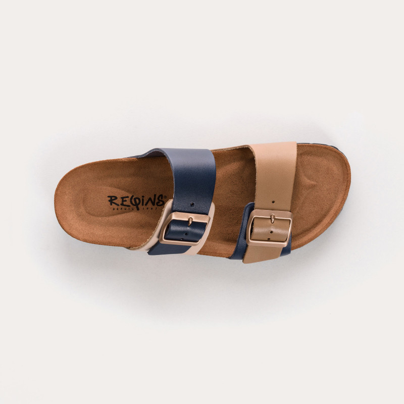 Sandales à brides NEPAL - chaussures anatomiques cuir bicolore femme | REQINS