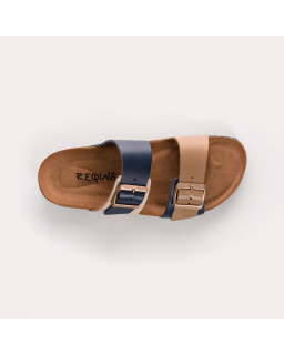 Sandales à brides NEPAL - chaussures anatomiques cuir bicolore femme | REQINS