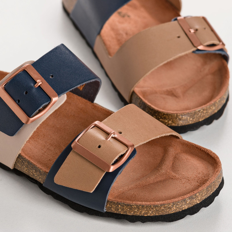 Sandales à brides NEPAL - chaussures anatomiques cuir bicolore femme | REQINS