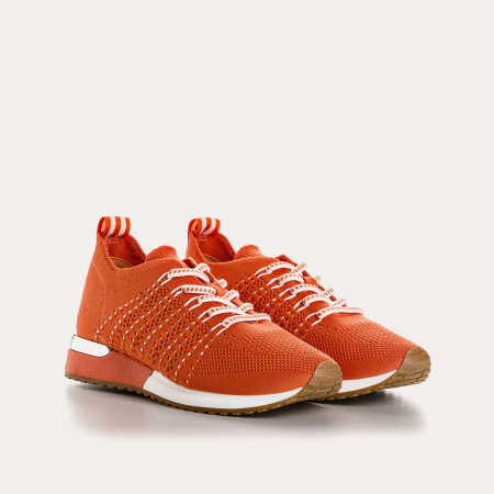 Baskets pour femme à lacets en lycra kaki