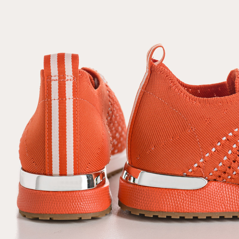 Baskets pour femme à lacets en lycra kaki