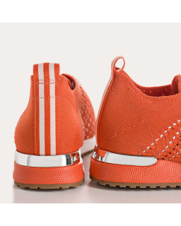 Baskets pour femme à lacets en lycra kaki