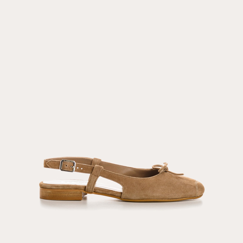 Circe Ballerinas - Slingback Shoes Flat Velvet Leather Women | Reqins