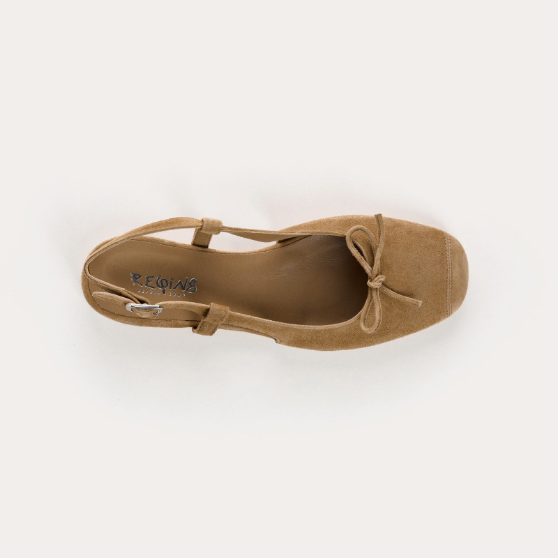 Circe Ballerinas - Slingback Shoes Flat Velvet Leather Women | Reqins