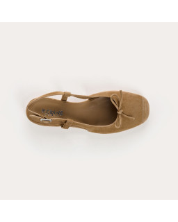 Ballerines CIRCEE - chaussures slingback plates cuir velours femme | REQINS