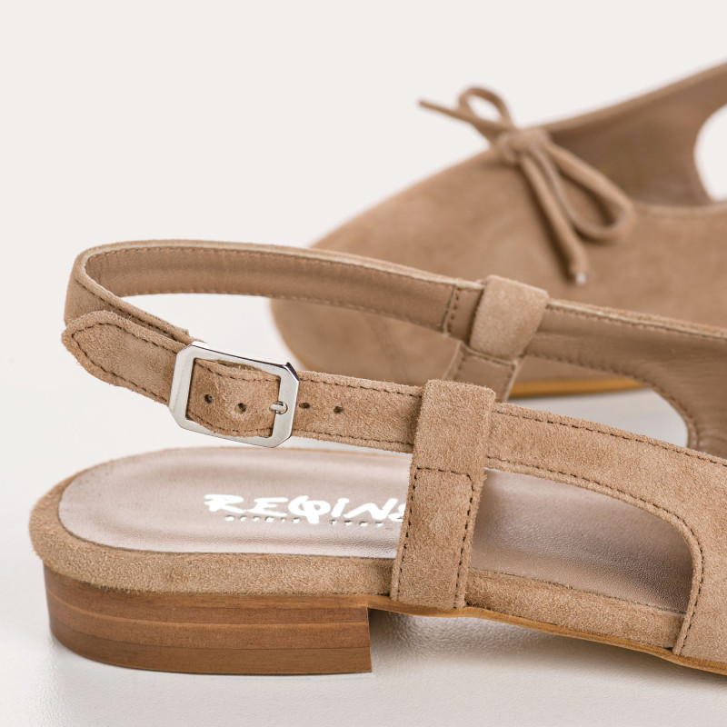 Circe Ballerinas - Slingback Shoes Flat Velvet Leather Women | Reqins