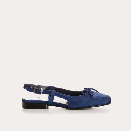 Ballerines CIRCEE - chaussures slingback plates cuir velours femme | REQINS