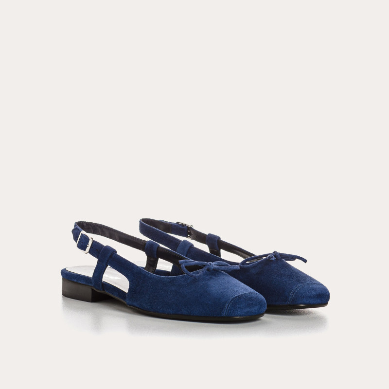 Circe Ballerinas - Slingback Shoes Flat Velvet Leather Women | Reqins