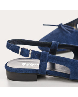 Ballerines CIRCEE - chaussures slingback plates cuir velours femme | REQINS