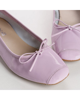 Purple Purple Purple Leather Ballerinas