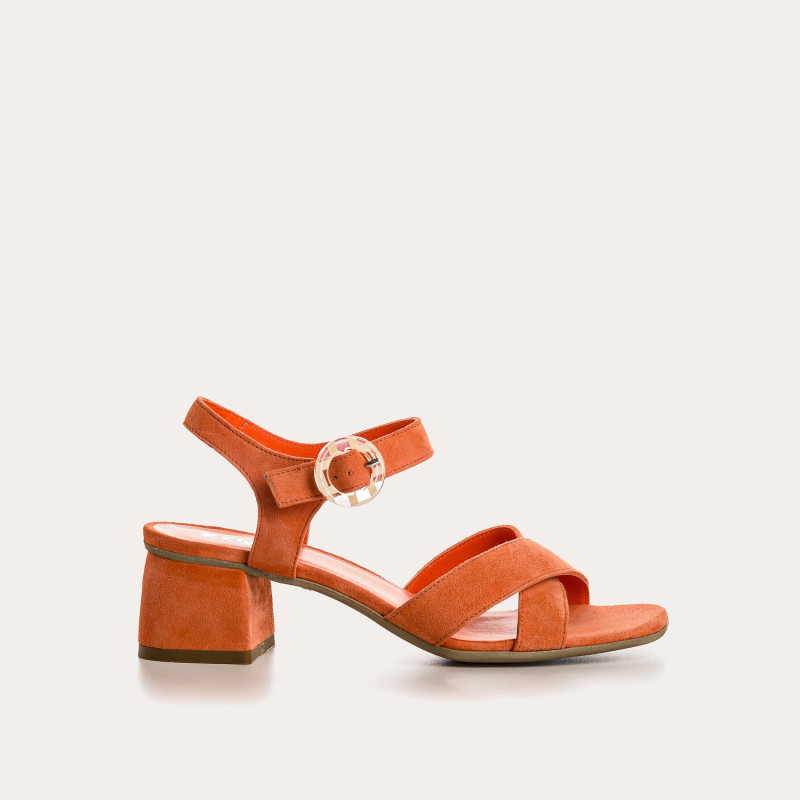 Olivine Sandals - Women's Velvet Leather Heel Shoes | Reqins