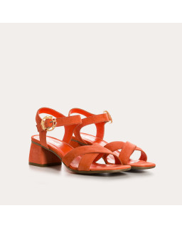 Olivine Sandals - Women's Velvet Leather Heel Shoes | Reqins