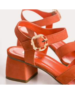 Olivine Sandals - Women's Velvet Leather Heel Shoes | Reqins