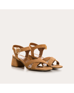 Olivine Sandals - Women's Velvet Leather Heel Shoes | Reqins