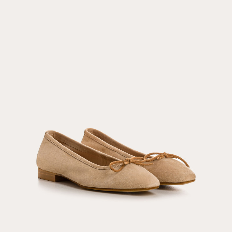 Traviata Ballerinas - Velvet Leather Women's Shoes | Reqins
