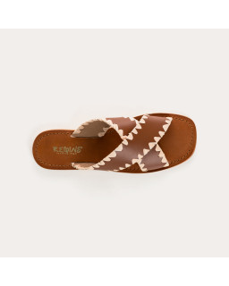 Flange Sandals Maelie - Flat Leather Flat Shoes | Reqins
