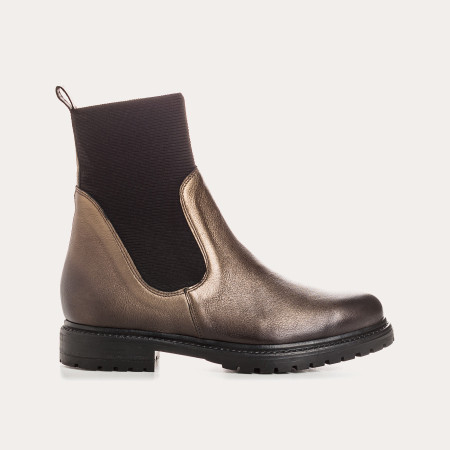 Boots Chelsea metallic leather with elastic