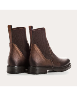 Boots Chelsea en cuir métallisé avec élastiques