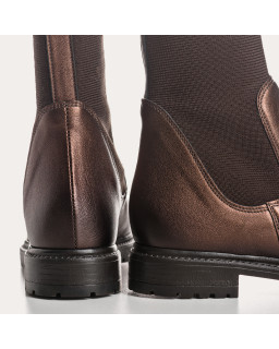 Boots Chelsea en cuir métallisé avec élastiques