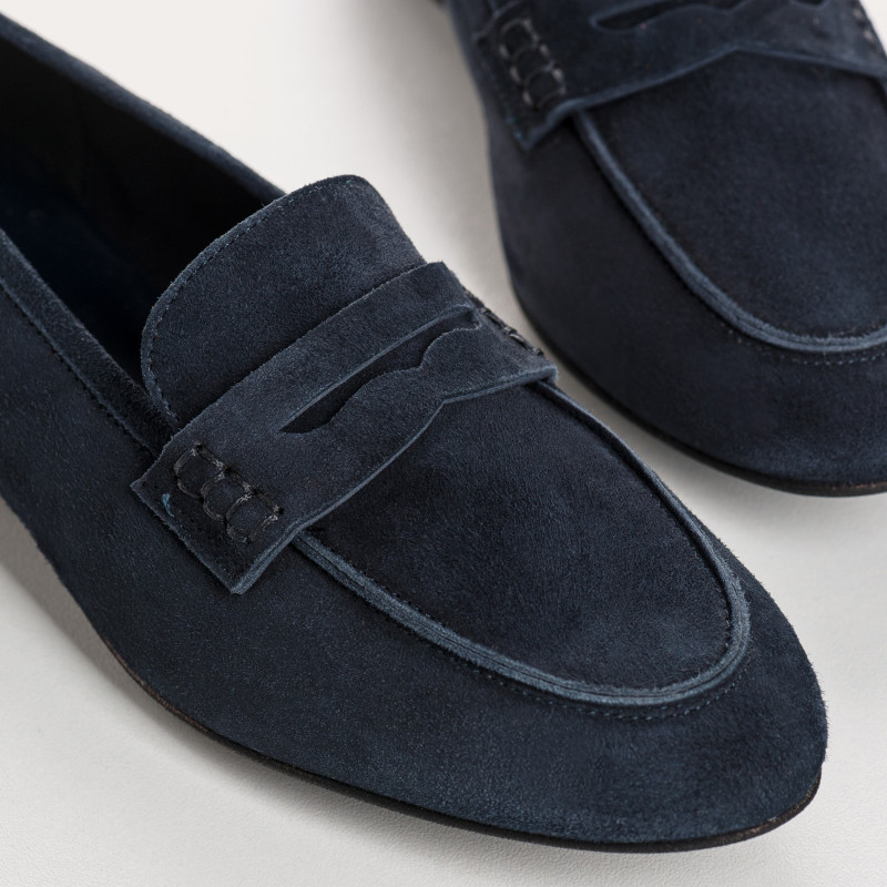 Mocassins à bouts ronds en cuir velours