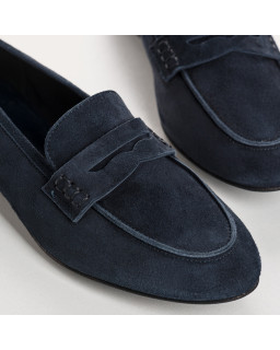 Mocassins à bouts ronds en cuir velours