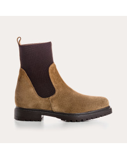 Boots chelsea velvet leather with elastic