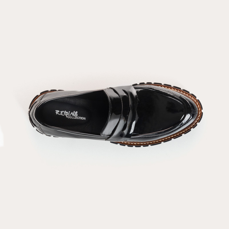 Mocassins chunky en cuir vernis
