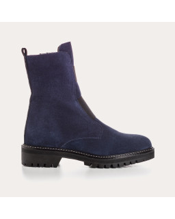 Boots Chelsea en cuir velours avec élastiques et zip intérieur