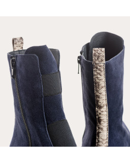 Boots Chelsea en cuir velours avec élastiques et zip intérieur