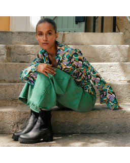 Chelsea Boots with Grained Leather Heels