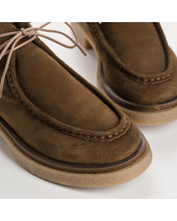 Derbies Fortuna - Velvet Leather Shoes Woman I Reqins