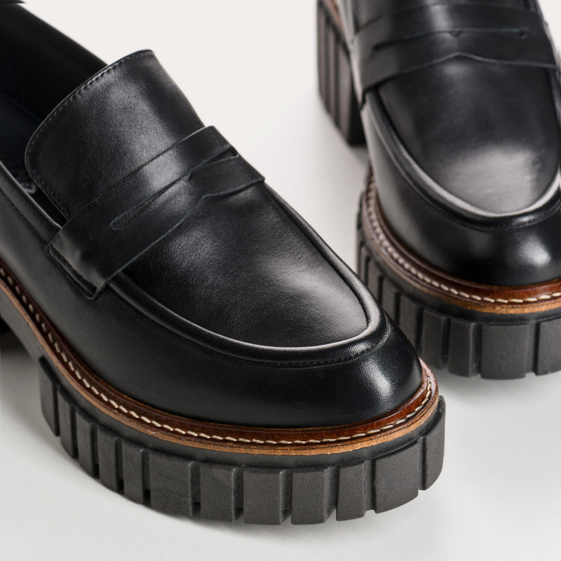 Mocassins chunky en cuir lisse