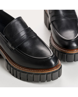 Mocassins chunky en cuir lisse